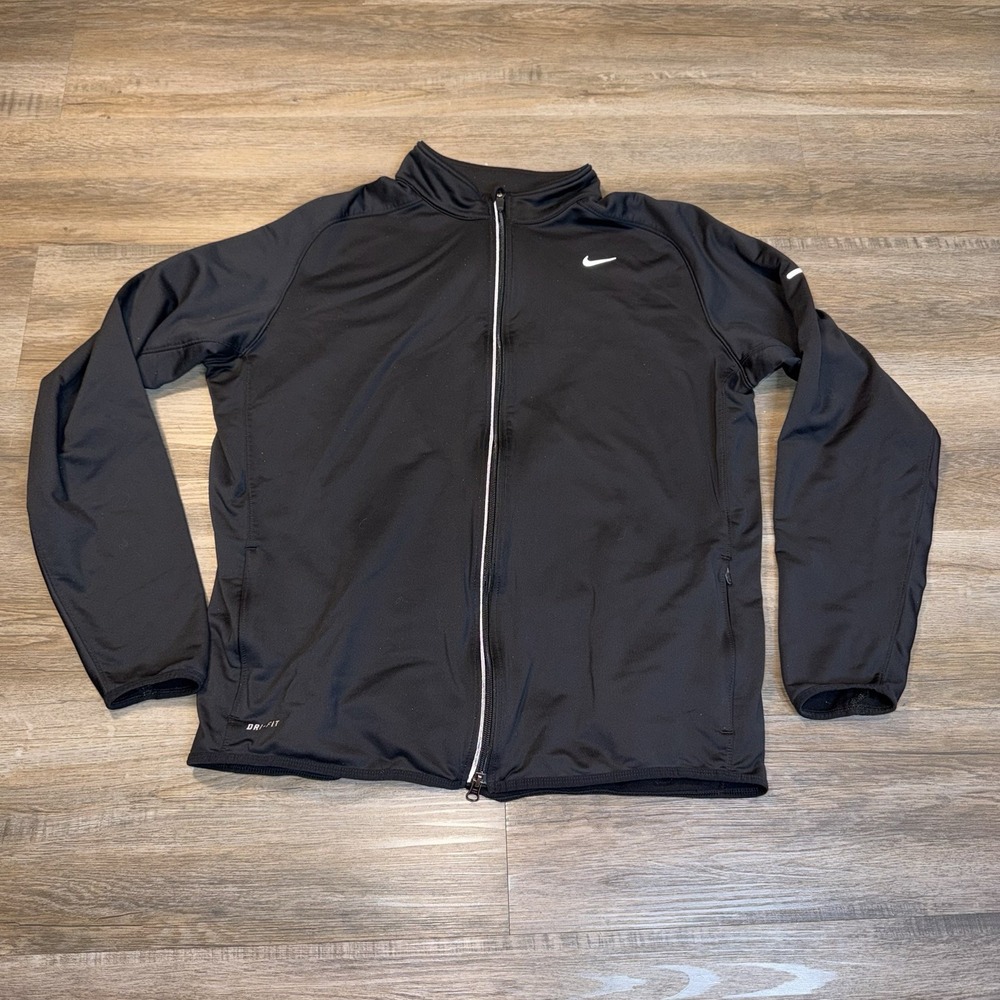 Nike Element Dri-FIT Full Zip Reflective Jacket Mens XL Black 424243-010